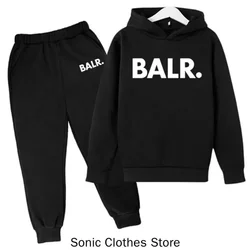 Brand Balr Kids Tracksuit Boys Girls Sweatshirt Sweatpants 2 Piece Suit Spring Autumn Children Hooded Sets Fashion Casual Hoodis