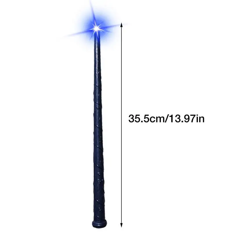 Light Up Wizard Wand com som e luz para crianças, brinquedo brilhante, brinquedo iluminador, fantasia de festa, acessório para o Halloween