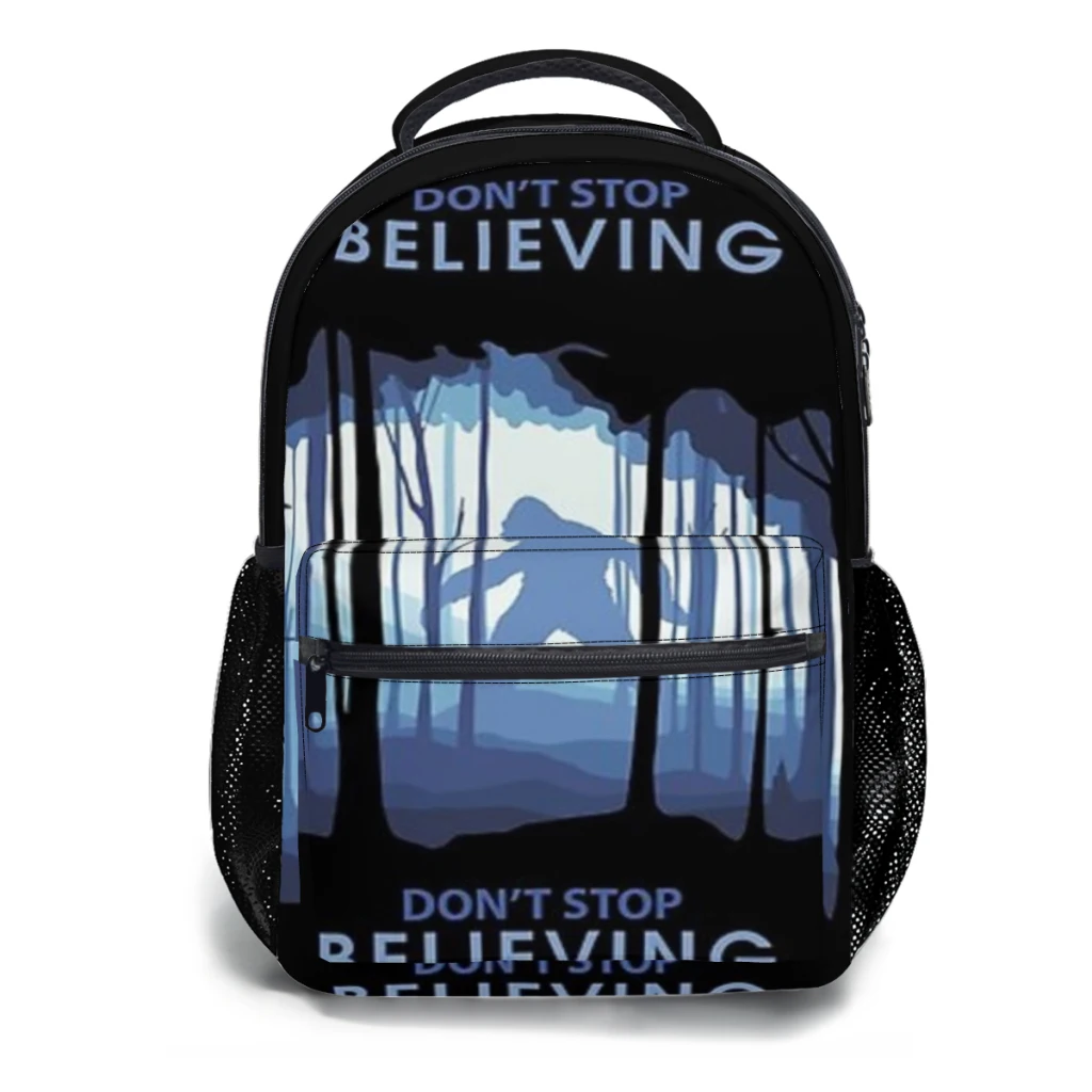 I Believe in Bigfoot Schoolbag For boys Large Capacity Student Backpack Cartoon High School Student Backpack 17inch