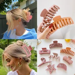 2022 New Claw Clip for Women Gentle Pink Plastic Hair Claw Large Size Barrette Crab Hair Clip Fashion Hair Accessories Ornaments