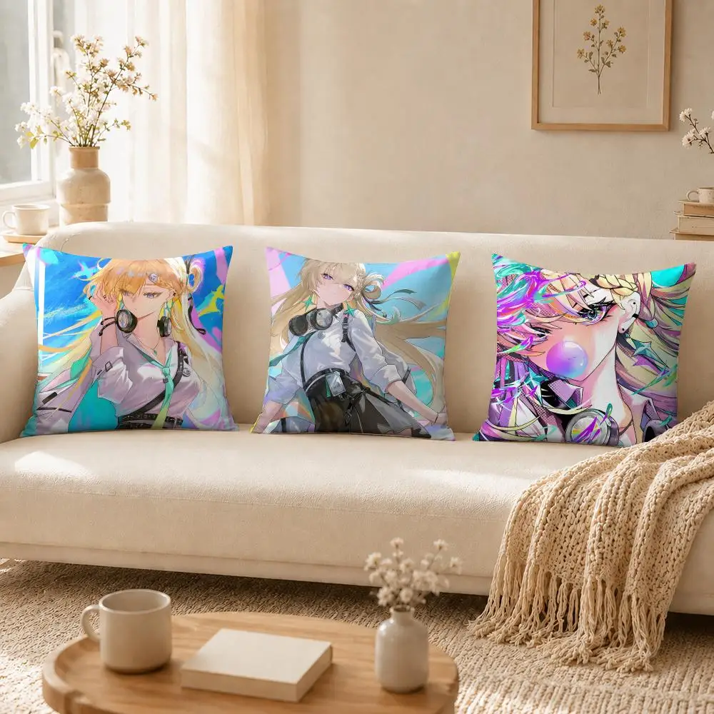 lynae wuthering waves Cushion Cover Soft Short Plush Pillow Cases Hidden Zipper Cutecore Sofa Bedroom Home Decor Gift