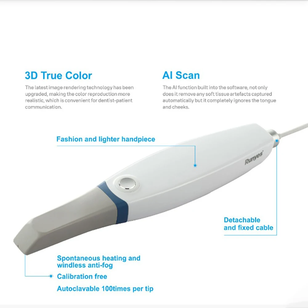 Scanner dentaire 3D, Instrument d'empreintes digitales, affichage en temps réel, Transmission d'image, outils de dentiste