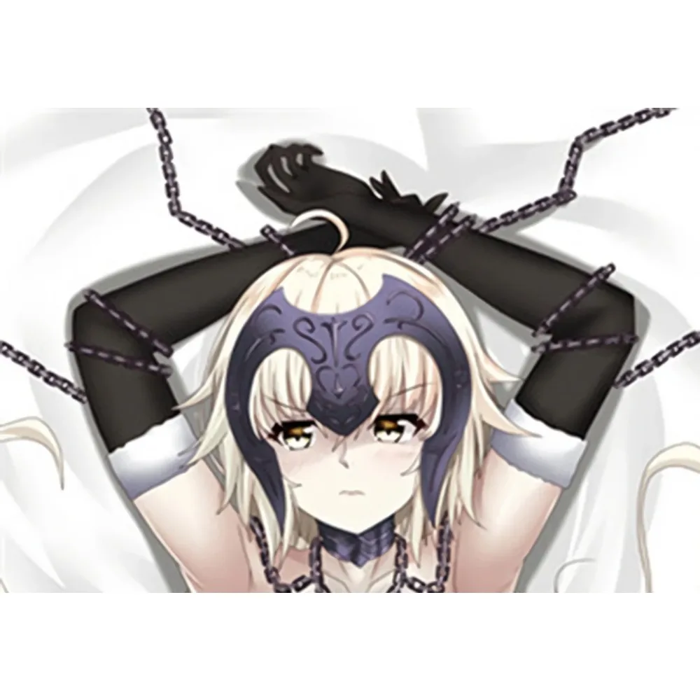 Jeanne Darc Dakimakura Pillowcase Pale Blonde Short Hair Dark Knight Helmet Ornament Girl Peach Skin Cushion Cover