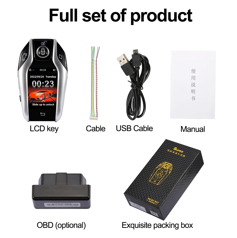 English TK800 Universal Smart Remote LCD Screen OBD Display Key Keyless Enter For OPEL/Volkswagen/Renault/Peugeot/Citroen/BMW