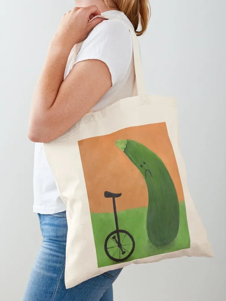 

Sad Zucchini with a Unicycle Tote Bag handbag shopping bag tote bag men's Fabric