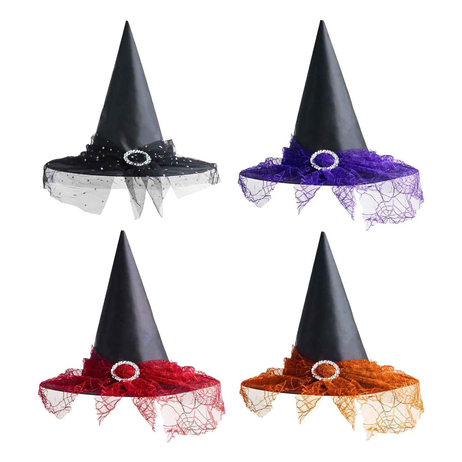 Halloween Witch Hat Pointed Headgear for Halloween Carnivals Masquerade