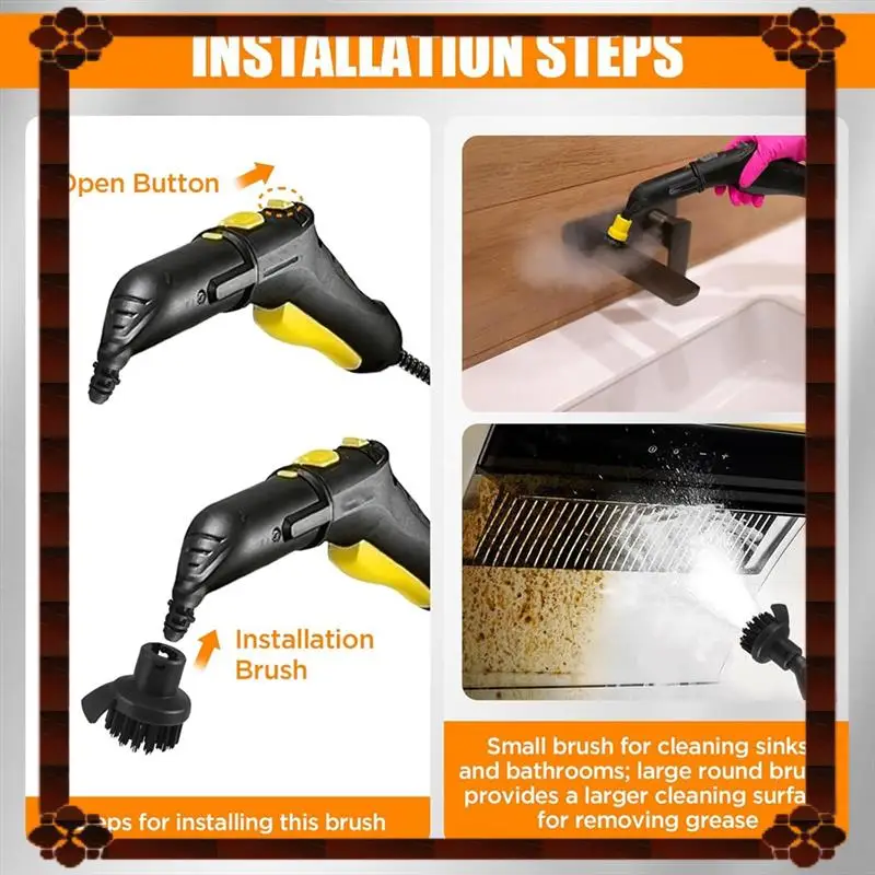 Parti per pulitore a vapore con consegna in 24 ore per Karcher SC1 SC2 SC3 SC4 SC5 Spazzola rotonda Spazzole per giunti Ugello per tergipavimento per finestre