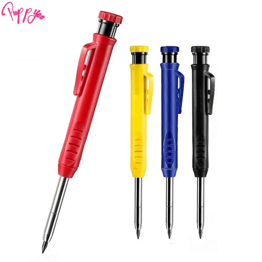 Crayon de charpentier professionnel multi-usages, pointe à longue pointe solide, marquage mécanique de fierté, 2 pièces