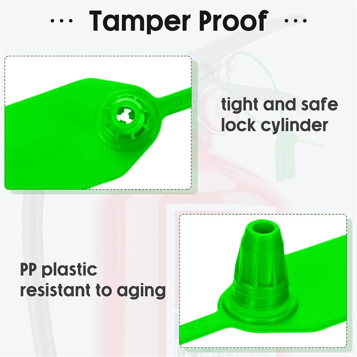 1000 قطعة من البلاستيك العبث الأختام طفاية حريق العلامات الأمنية العلامات الأختام السلامة مرقمة البريدي العلاقات تسميات الأخضر ST