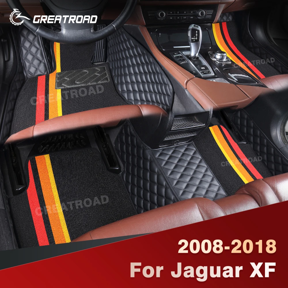 

For Jaguar XF 2008-2018 Double Layer Car Floor Mats Custom Auto Carpet Cover Interior Accessories