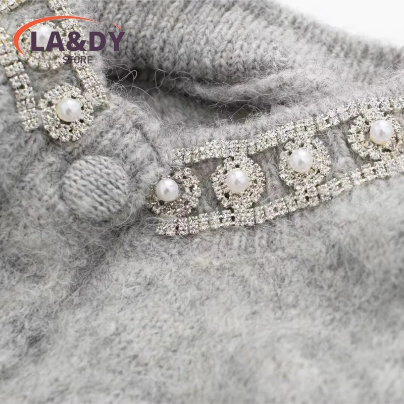 Cardigans For Women 2024 New Elegant Pearls Knitted Sweaters Female Causal Long Sleeve Button Knitwears Coat