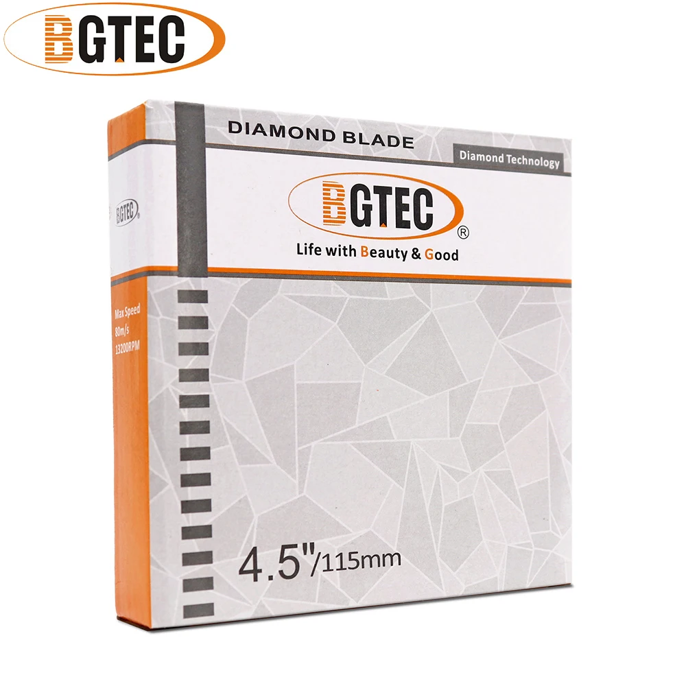 Imagem -04 - Bgtec-disco de Corte de Diamante x Mesh Porcelana Cerâmica Turbo Placa de Cortador de Mármore Lâmina de Serra Rosca M14 Polegadas 45 Polegadas 5in 1pc