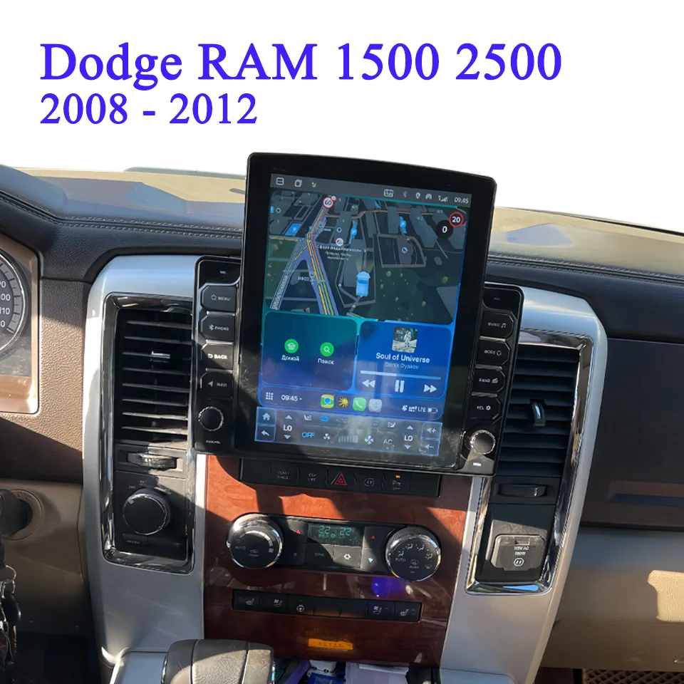 Car Radio Audio Video A/V Player Head Unit With GPS Carplay Tape Recorder Cassette for For Dodge RAM 1500 2500 Trucks 2008-2012
