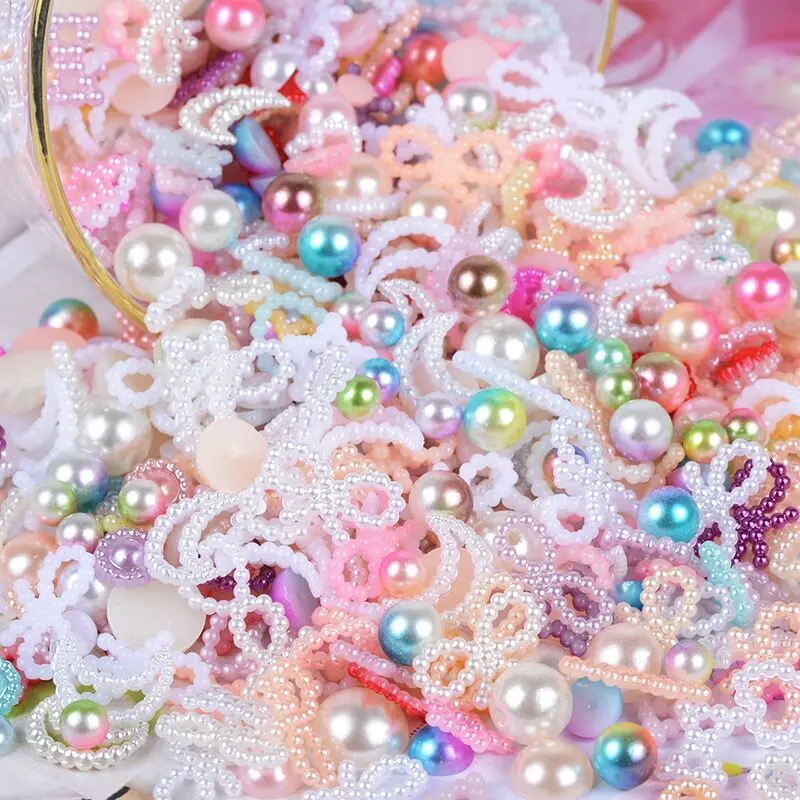 20/50Pcs Pink Kawaii Press-on Nails Charms 3D Resin Decoration Bulk Cartoon Jewelrys Accessory DIY Summer Manicure Ornament\