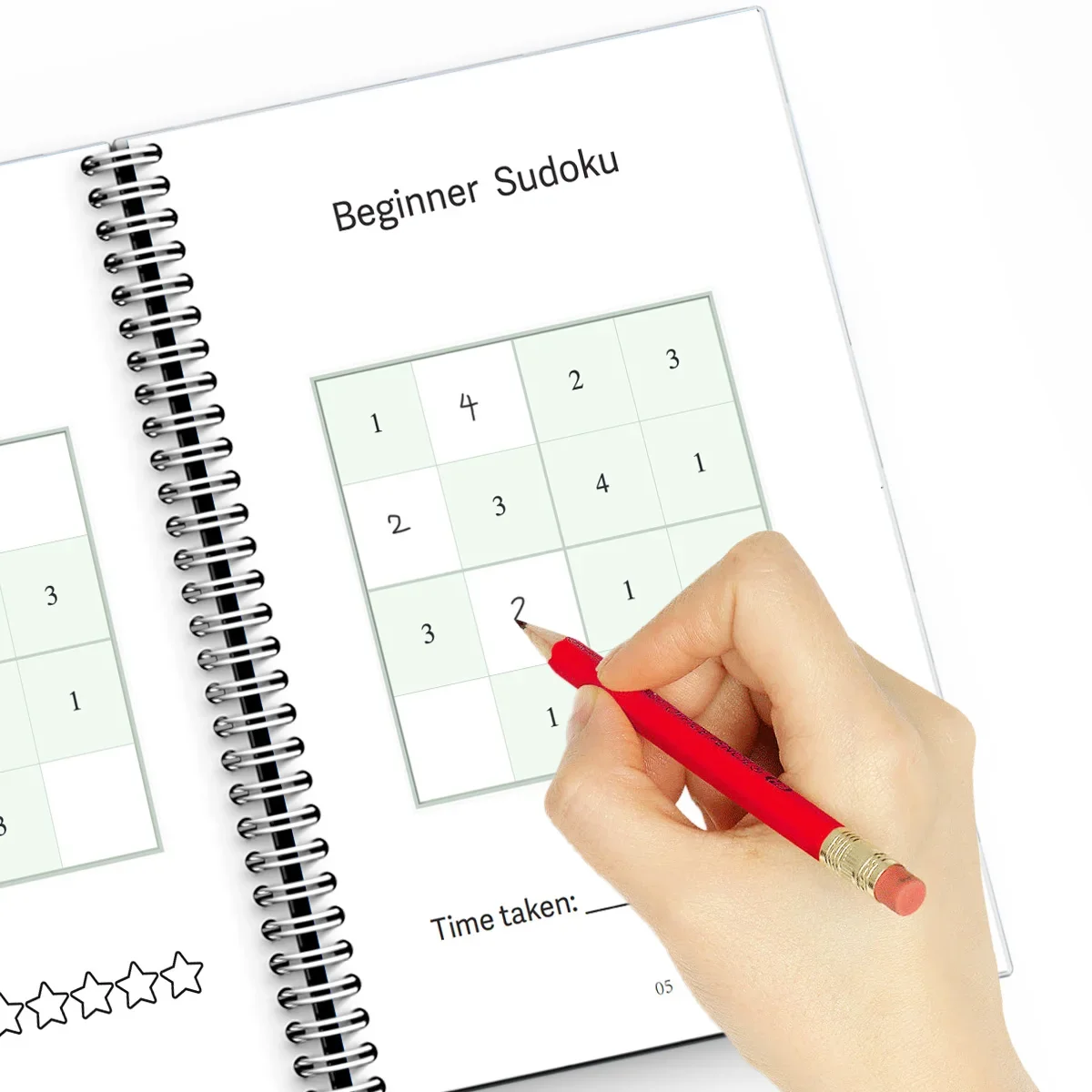كتاب ممارسة سودوكو، ممارسة الرياضيات، منطق التفكير للأطفال من جميع الأعمار، تمرين الدماغ #5