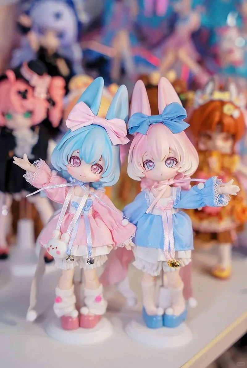 Genuine Inedible Doll Blind Box Jump Lunar Time Bunny Baby Series 1/12 Movable Anime Figure Desktop Decoration Kid Birthday Gift