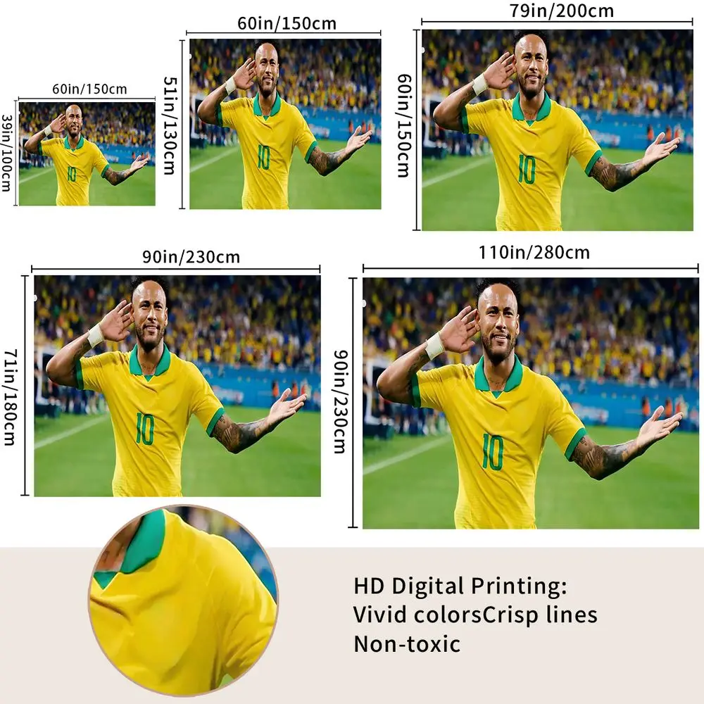 Yellow Green Jersey Athlete Print Tapestry Wall Hanging Tapestries Wall Blanket Backdrop Decor Sports Watch Party Wall Cloth