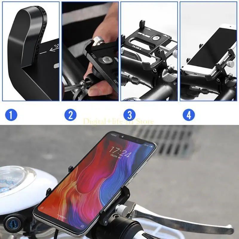 

E06D Алюминиевого сплава мотоциклете Мотоцикл Установка смартфона для 4-6,7-дюймового телефона подставки