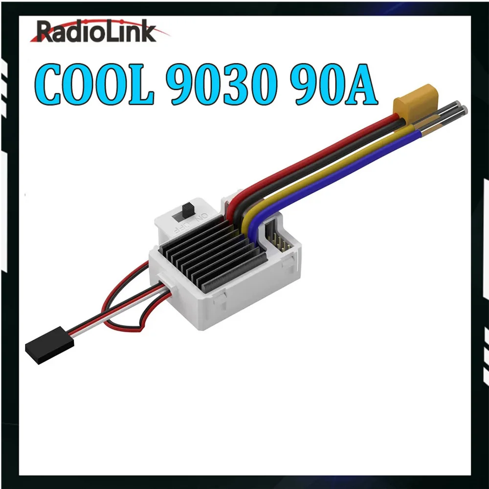 Radiolink Regolatore di velocità ESC COOL 9030 90A spazzolato impermeabile con 5,5 V/3A 7,5 V/3A BEC per Traxxas SCX10 HSP Car Boat Crawler