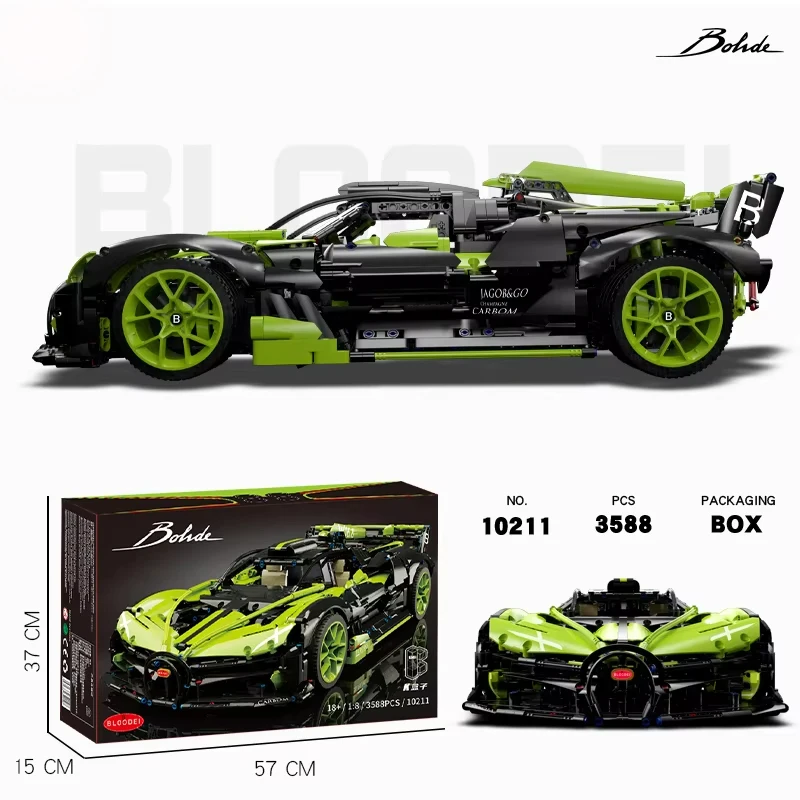 3588PCS Technical Famous Racing Sport Car Model Building Block City Mechanical Supercar DIY Toys for Children Christmas Gift