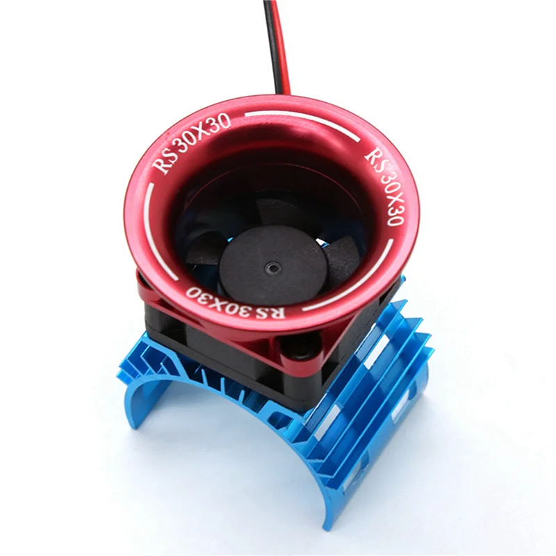 AS96-2X Motor Heatsink Cover+Cooling Fan For Wltoys A959-B 144001 124019 HSP 1/8 1/10 RC Car 540 550 Size Motor Heat Sink