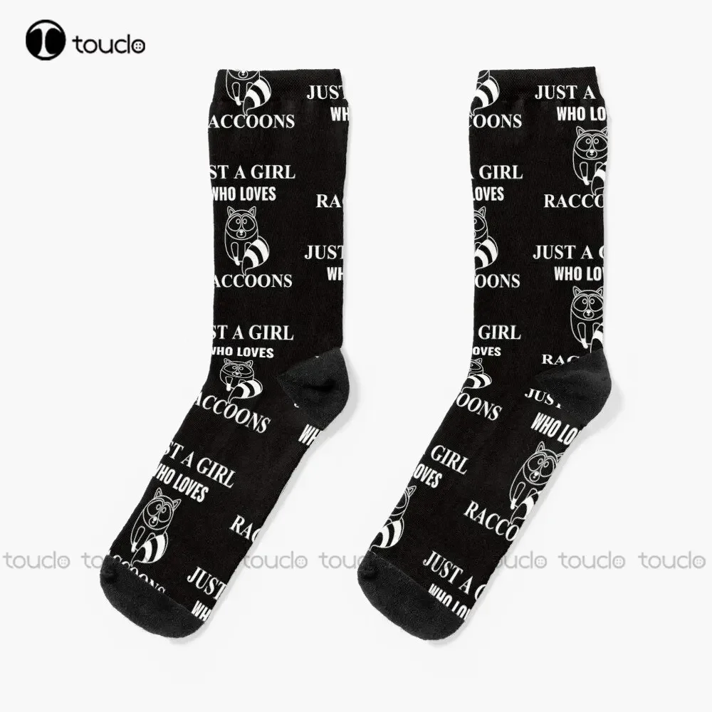 Just A Girl Who Loves Raccoons Socks Athletic Socks Men Personalized Custom Unisex Adult Teen Youth Socks Custom Gift Funny Art