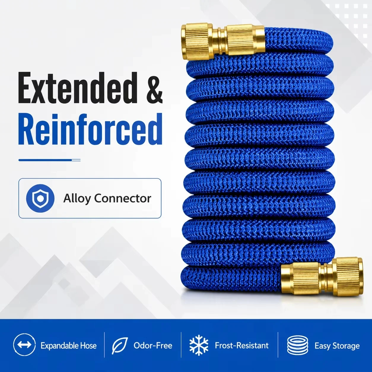 Expandable Garden Hose 3X Flexible Metal Connector Water Hose for Car Wash Garden Cleaning Spray Nozzle