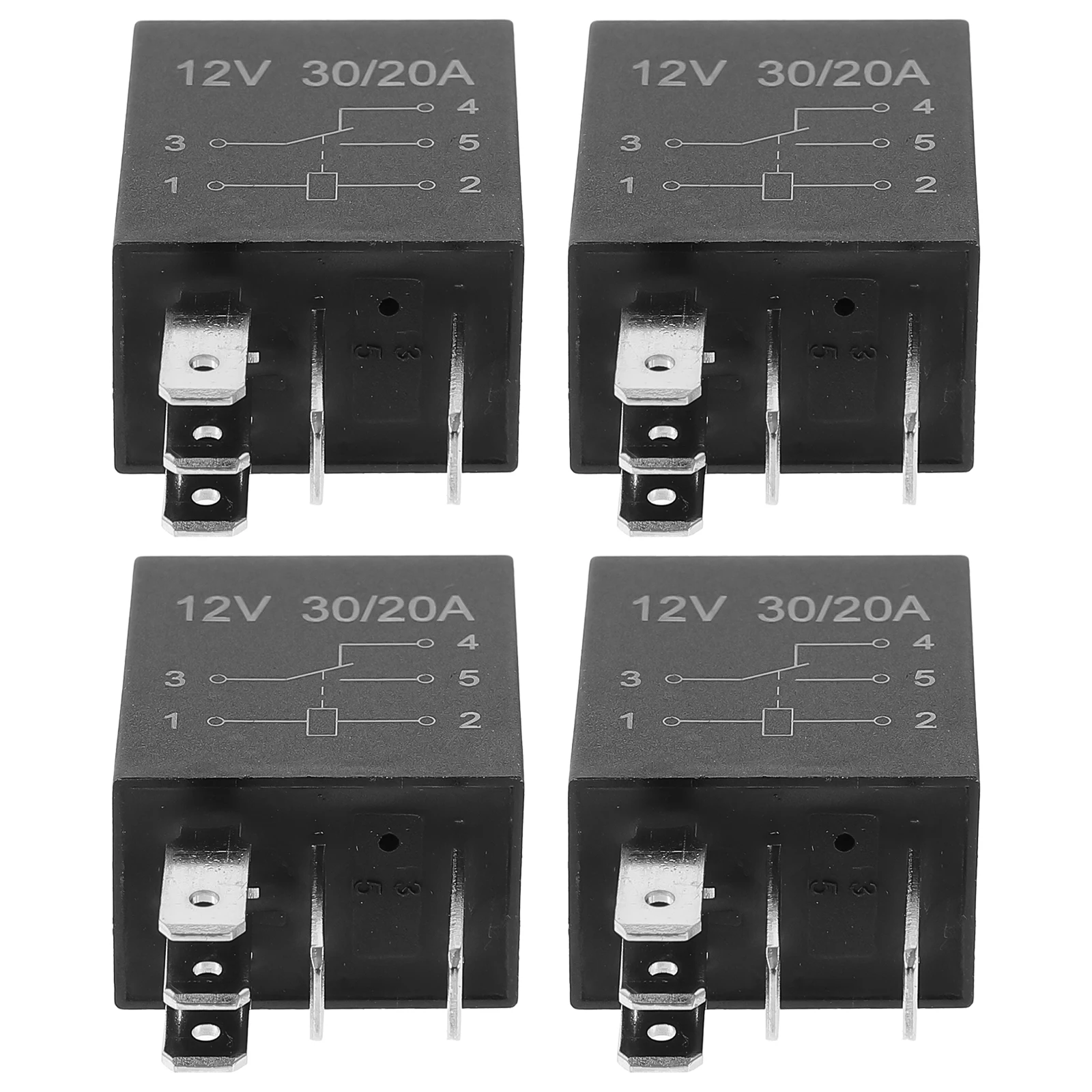 

4pcs DC12V 30A 5Pin HeavyDuty Relay Socket Copper Wire HighPerformance Car Auto Switch Starter Boat Reliable