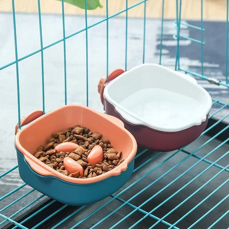 Cat Dog Hanging Bowl Rabbit Slow Food Dog Bowl Can Fix Nest Cage Pet Double-layer Food Water Bowl Pet Accessories