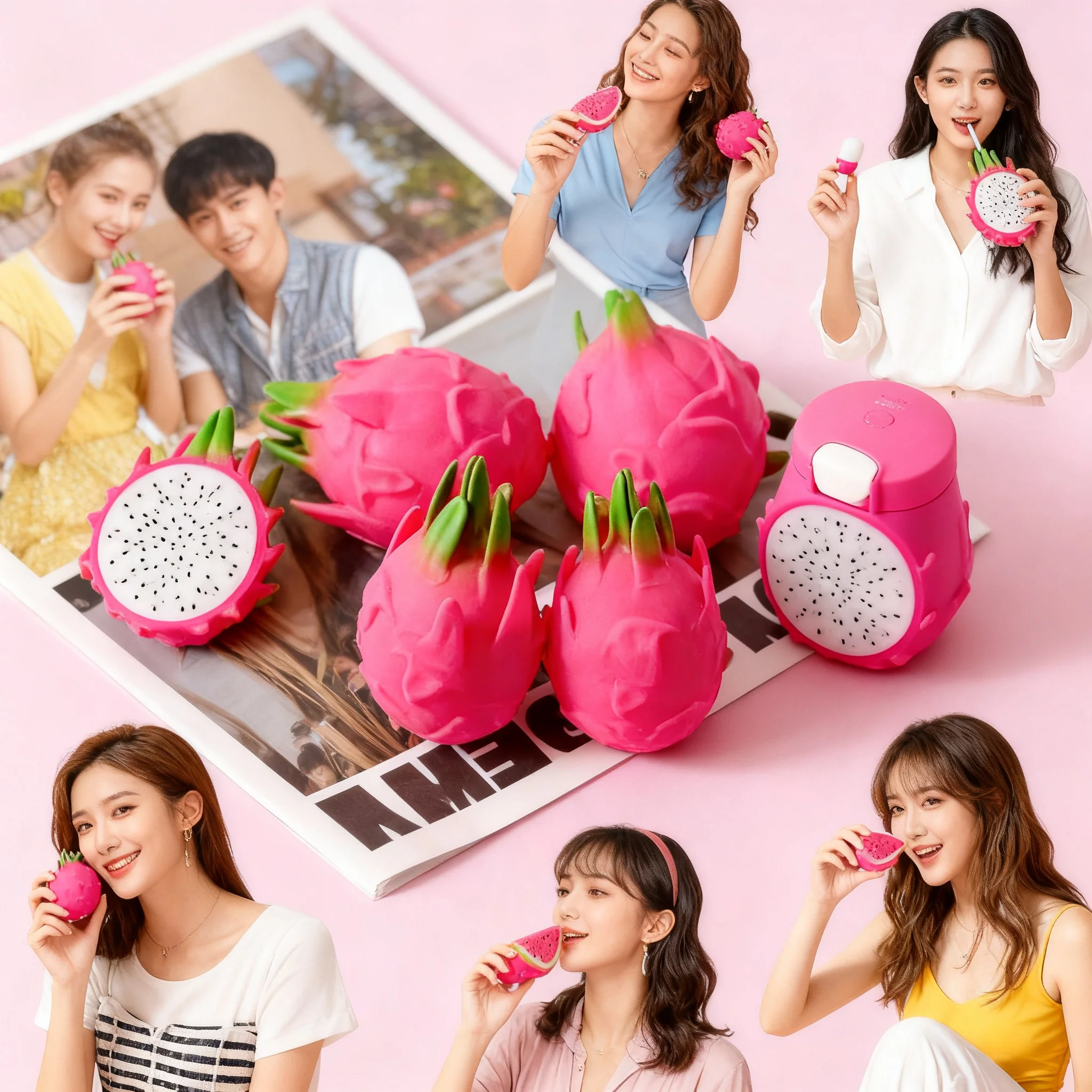 1/2PCS Funny Decompression Vent Dragon Fruit Squeeze Ball Gift Squishy Squeeze Stress Reliever Fidget Sensory Toy Simulation Fru