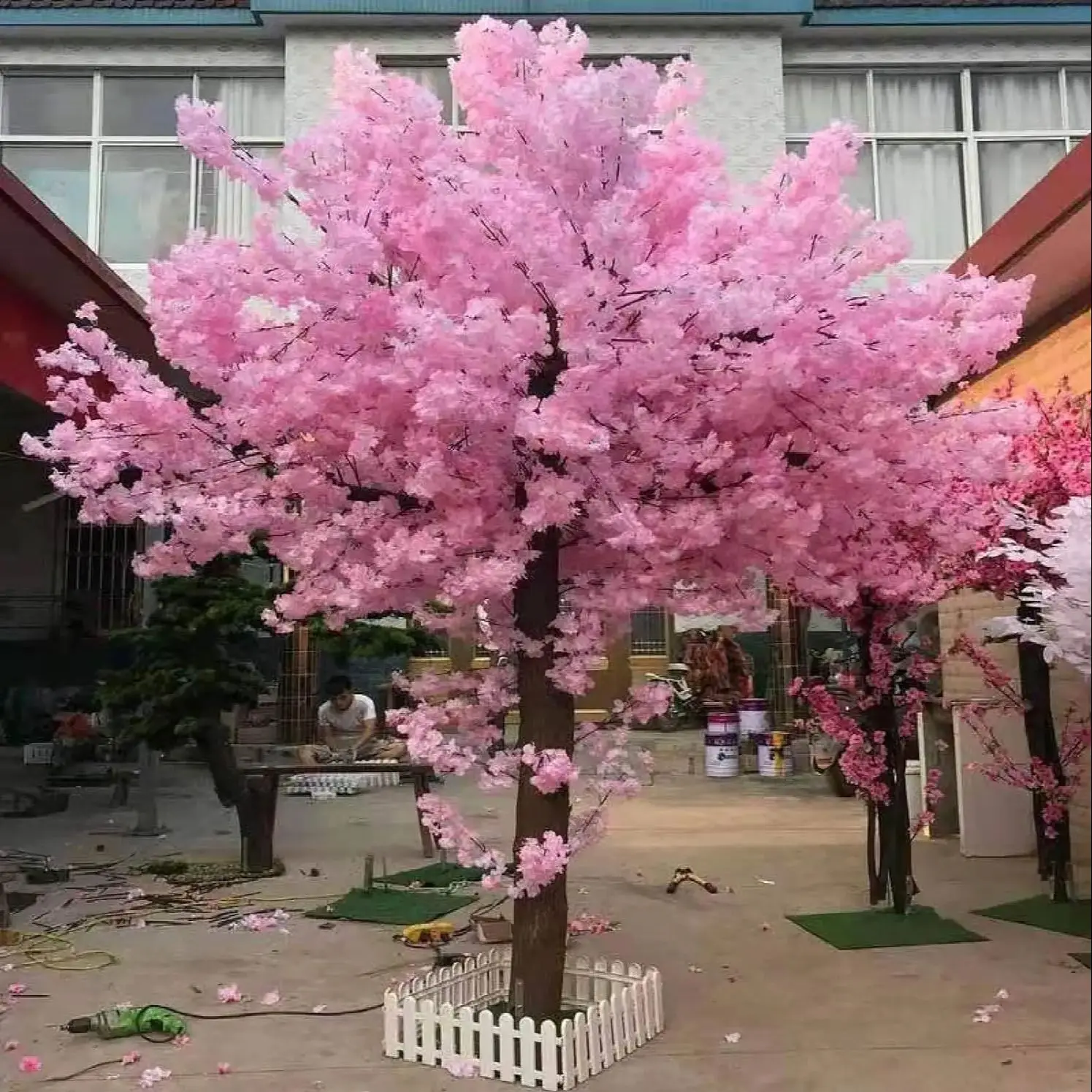 

Artificial Peach Blossom Trees Artificial Cherry Blossom Tree Silk Flower Light Pink Indoor Outdoor