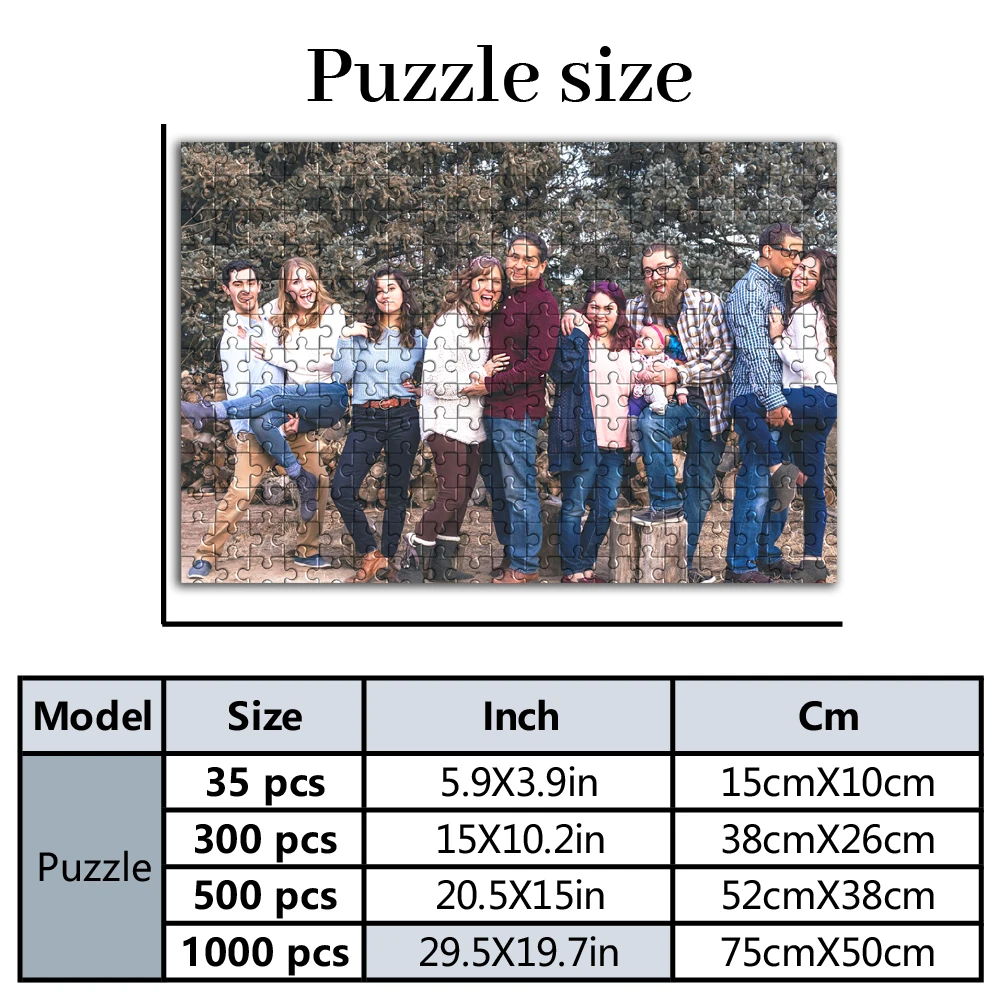 35/300/500pcs  family Customized Picture Jigsaw puzzle Custom Puzzles in Photos Customizable Photo For Kids Toy Kids Gift