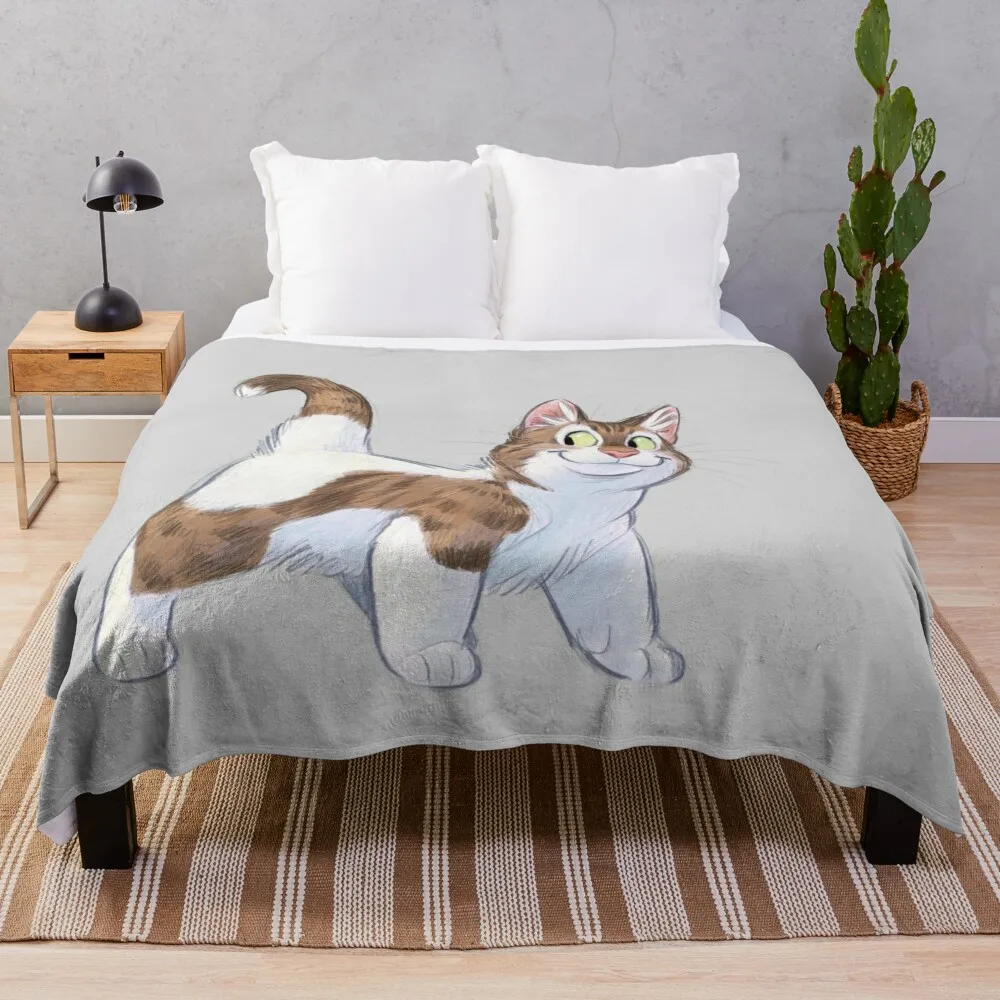 Piebald tomcat Throw Blanket Winter beds Fashion Sofas Nap Blankets