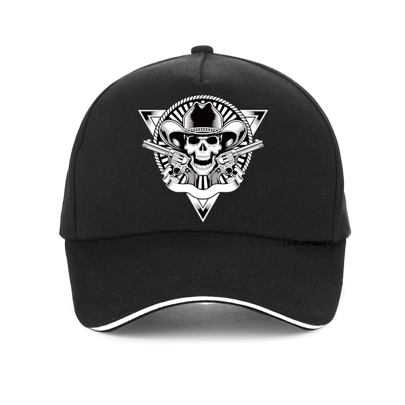 

Double Gun Skull Men's Baseball cap Punk Style 3D print Rock Skull men Cowboy hat Outdoor Casual adjustable snapback hats bone