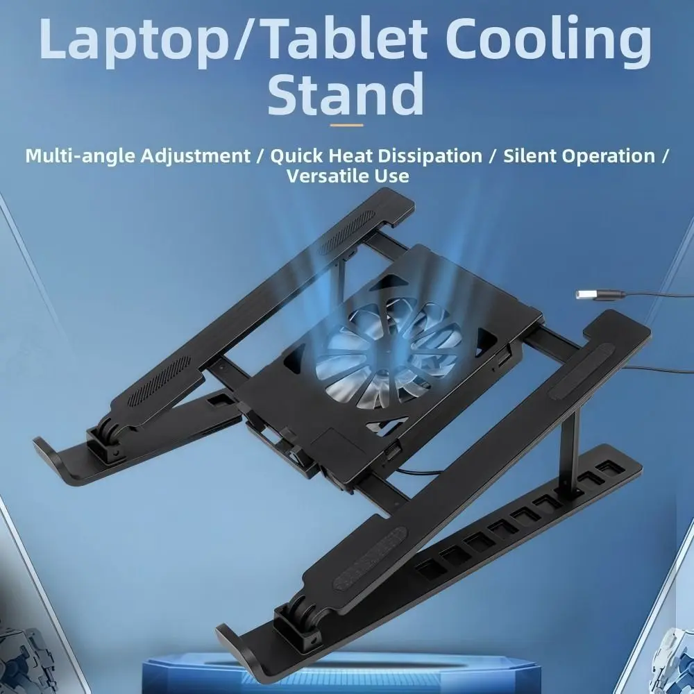 Universal Laptop Cooling Stand with Fan Foldable Laptop Lift Stand Portable Multi-High Adjustment TabletPC Hanging Holder