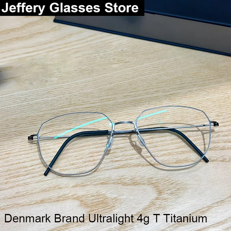 Denmark Brand Pure Titanium Polygon Glasses Frame Men Women 4g Ultralight Screwless Eyeglasses Design Fashion Luxury Eyewear