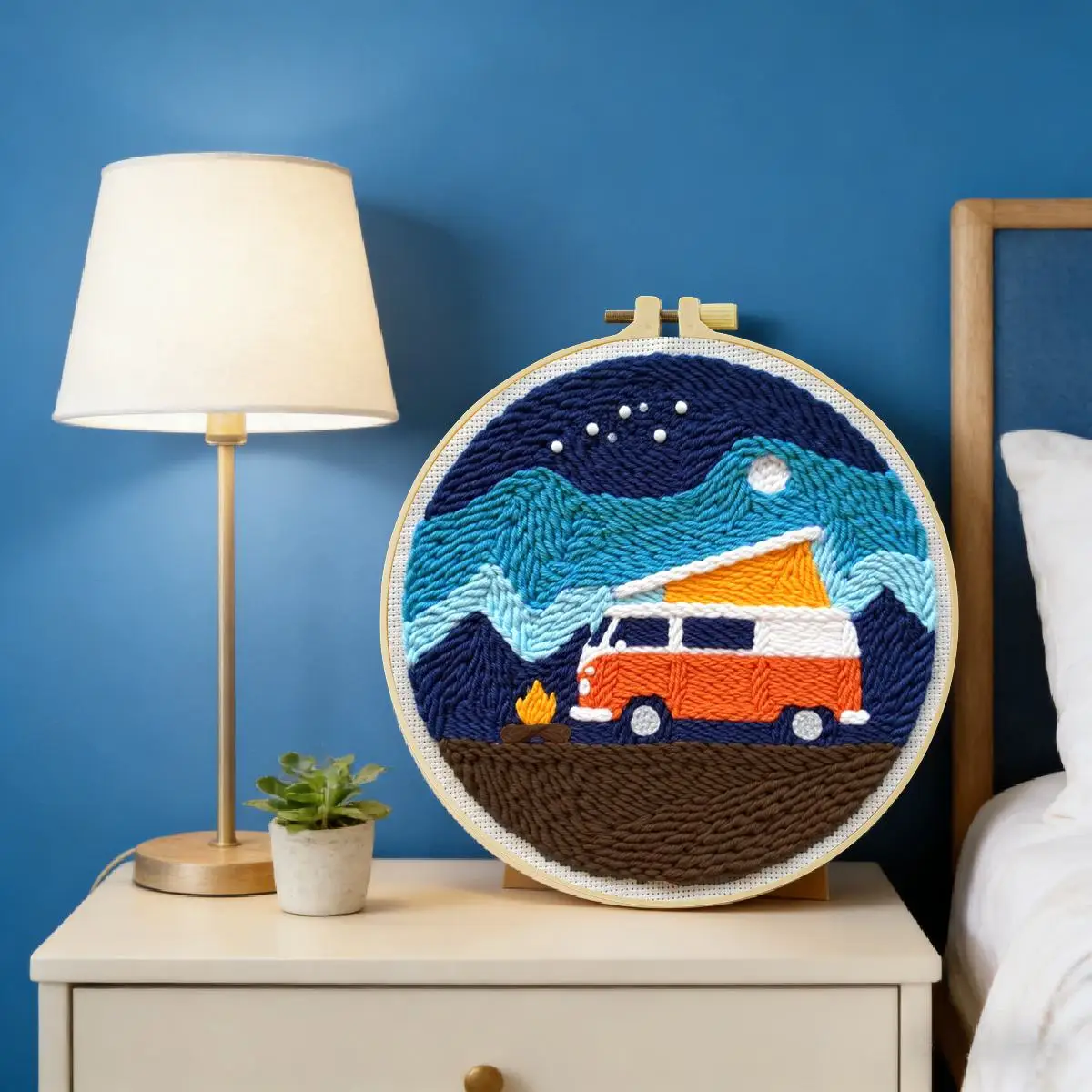 20X20CM/7,87 Zoll Wohnmobil-Sticknadel-Set, Stickerei-Kit, Strickstickerei, DIY-Handgemachtes Geschenk, Bastelmalerei – Detail 6
