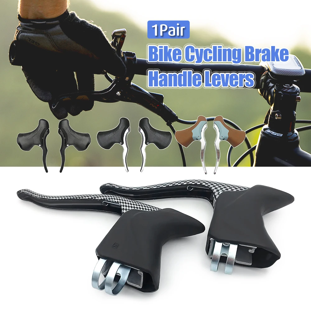 Lightweight Aluminum Bicycle Brake Handle MTB Mountain Bike Cycling Brake Levers Front & Rear Brake Levers Drop Handlebar Set