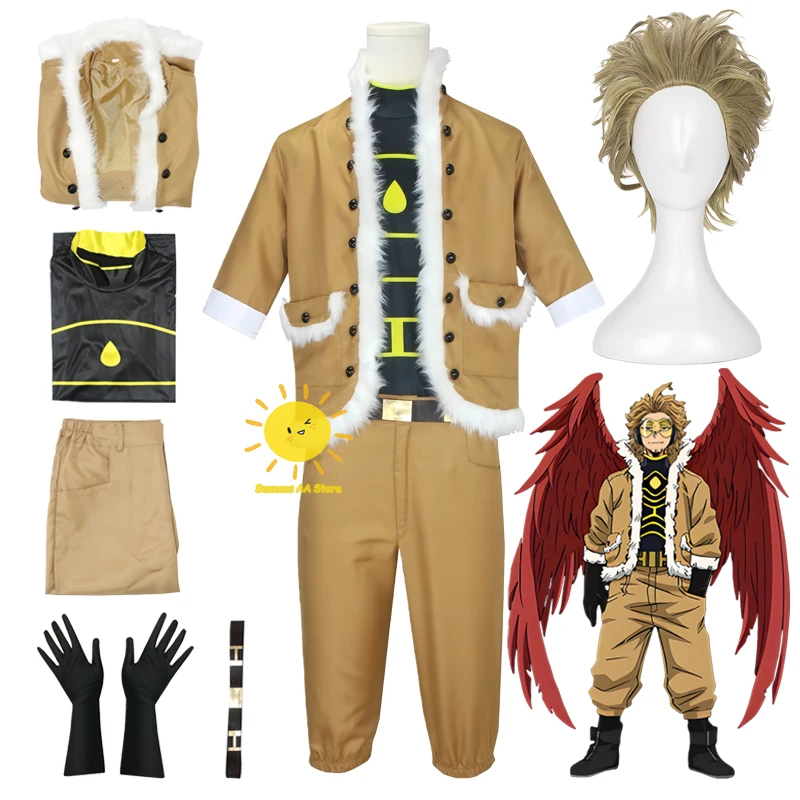 

Anime Hawks Cosplay Costumes My Hero Academia Cosplay Jacket Shirt Pants Gloves Hawks Suits Wig Halloween Carnival Cos Adult Men