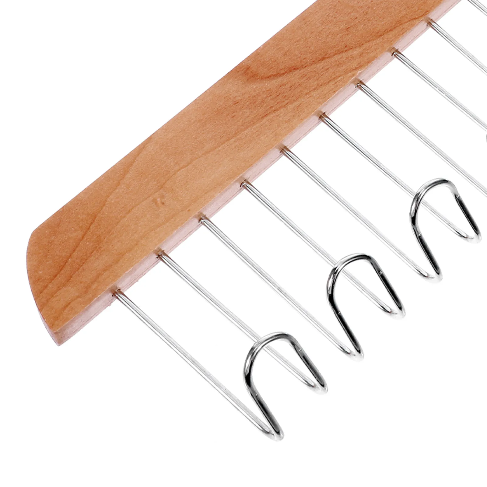 Wooden 8 Hooks Hanger Multi-Functional Closet Organizer Clothes Storage Hooks for Bag Belts Closet Purse Hanger view 5