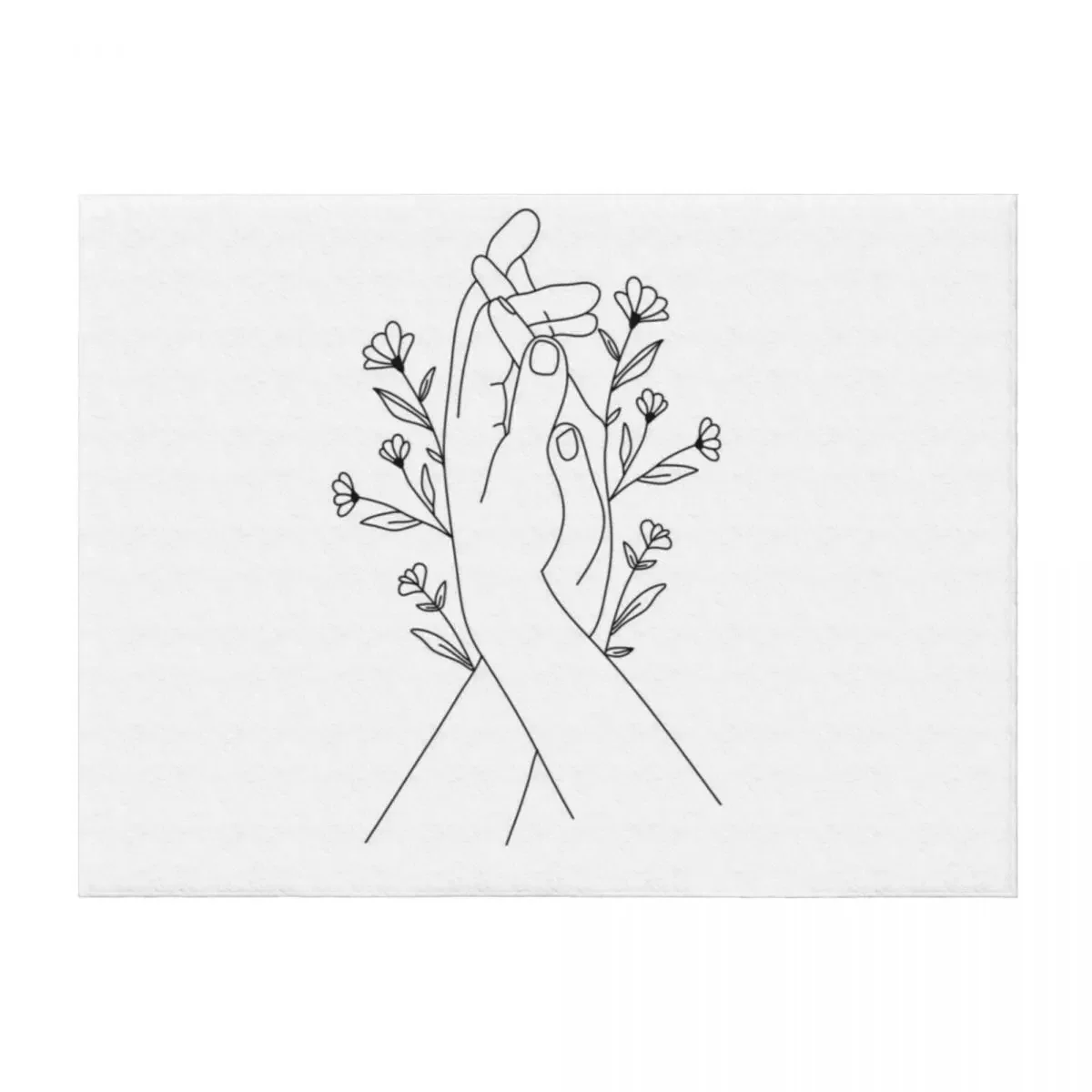 

Hands Holding Flower Minimal Line Art Throw Blanket sofa bed Stuffeds Sofa Quilt Flannels Blankets