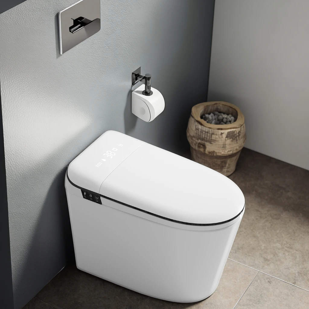 GYE Sanitaryware Automatic Flush Wc Floor Mounted Wc Automatic Toilet Bowl Ceramic Intelligent Smart Toilet For Bathroom
