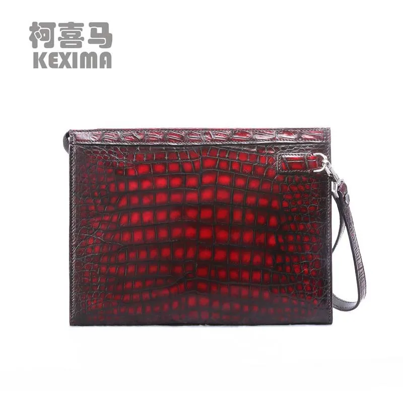 

ouluoer new Thailand crocodile Men clutch bags business leisure male Hand bag fashion Genuine leather men handbags