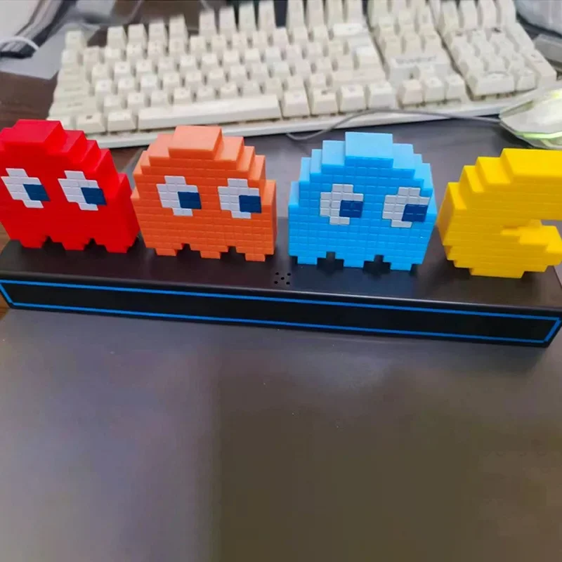 لعبة ماريوس لطيف أضواء ليلية ثلاثية الأبعاد ملونة باك مان الشكل بكسل Led علامة استفهام ضوء جو مصباح هدية عيد ميلاد