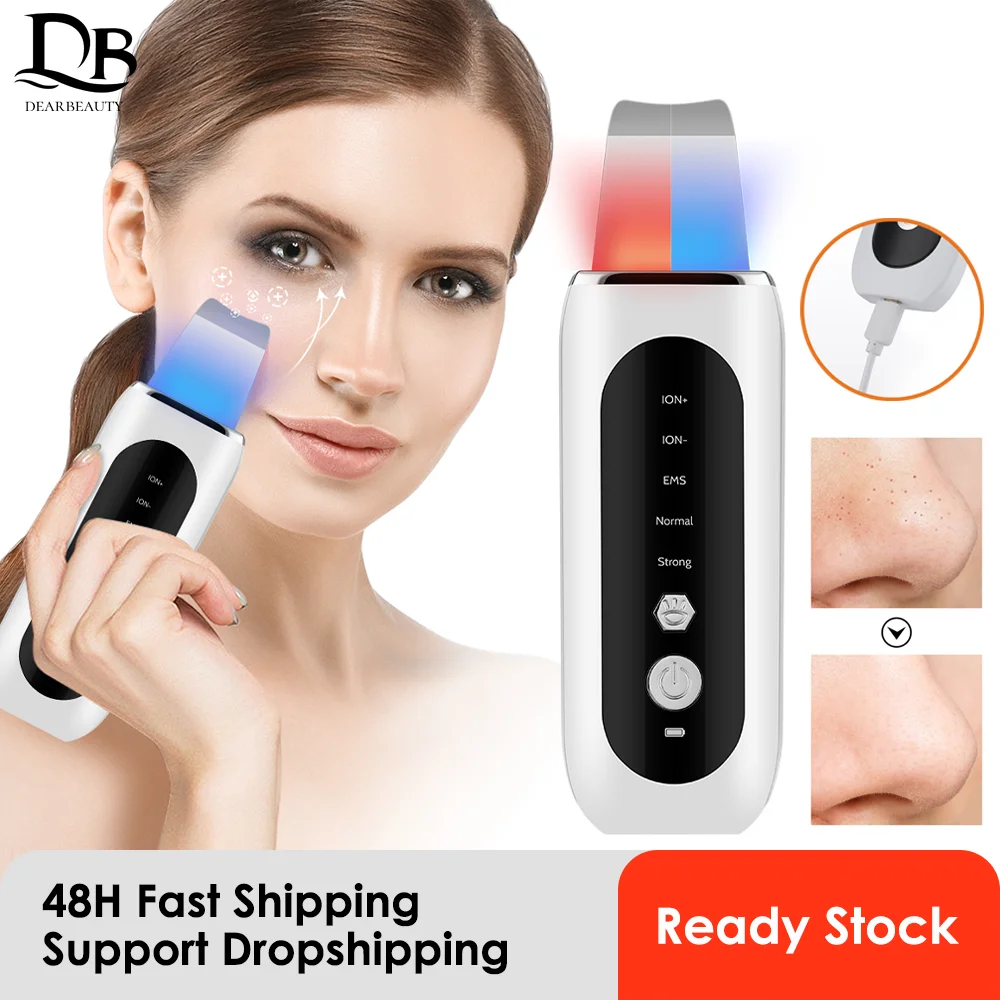 بالموجات فوق الصوتية الجلد الغسيل 5 طرق LED الضوء الأحمر الأزرق EMS شد الوجه مزيل الرؤوس السوداء حب الشباب المسام تنظيف آلة تقشير مجرفة #1