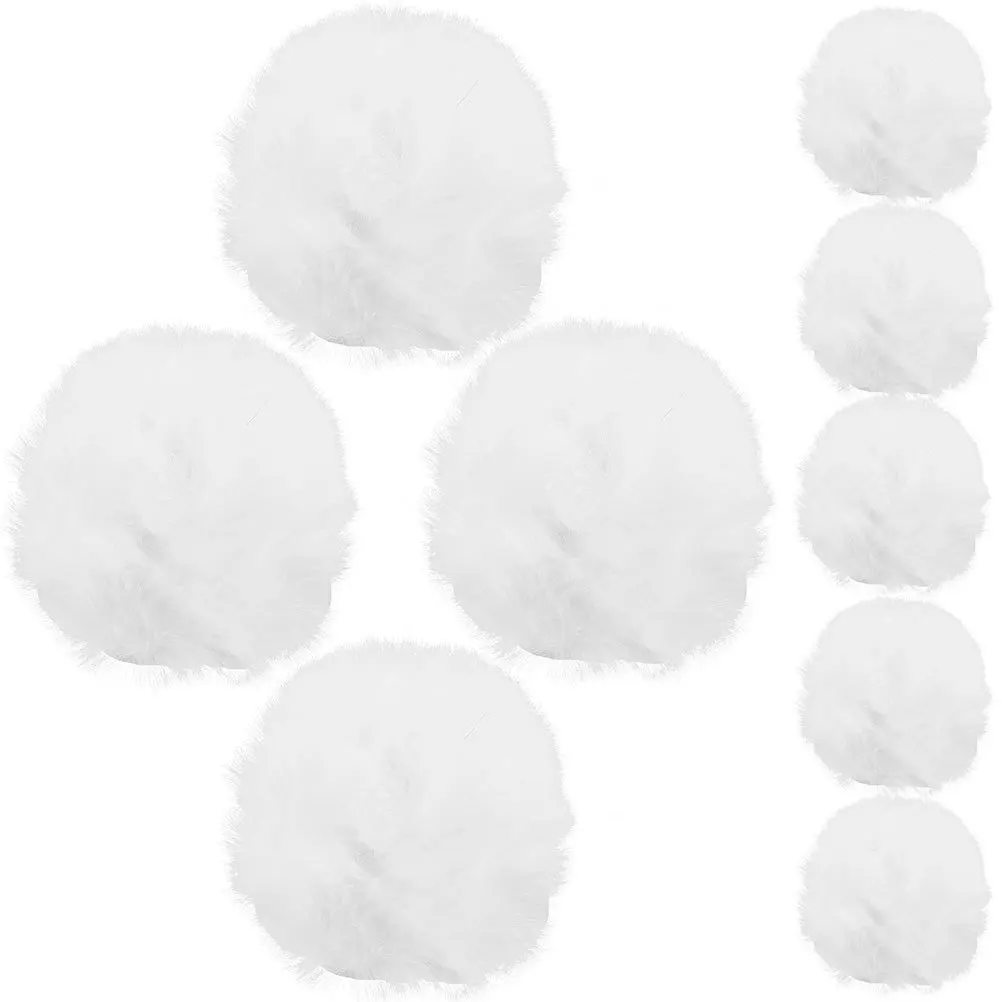 

12Pcs White Soft Pom Poms Christmas Ball Clips for Shoes Hats Accessories DIY Crafts Hat Pom Poms Faux White