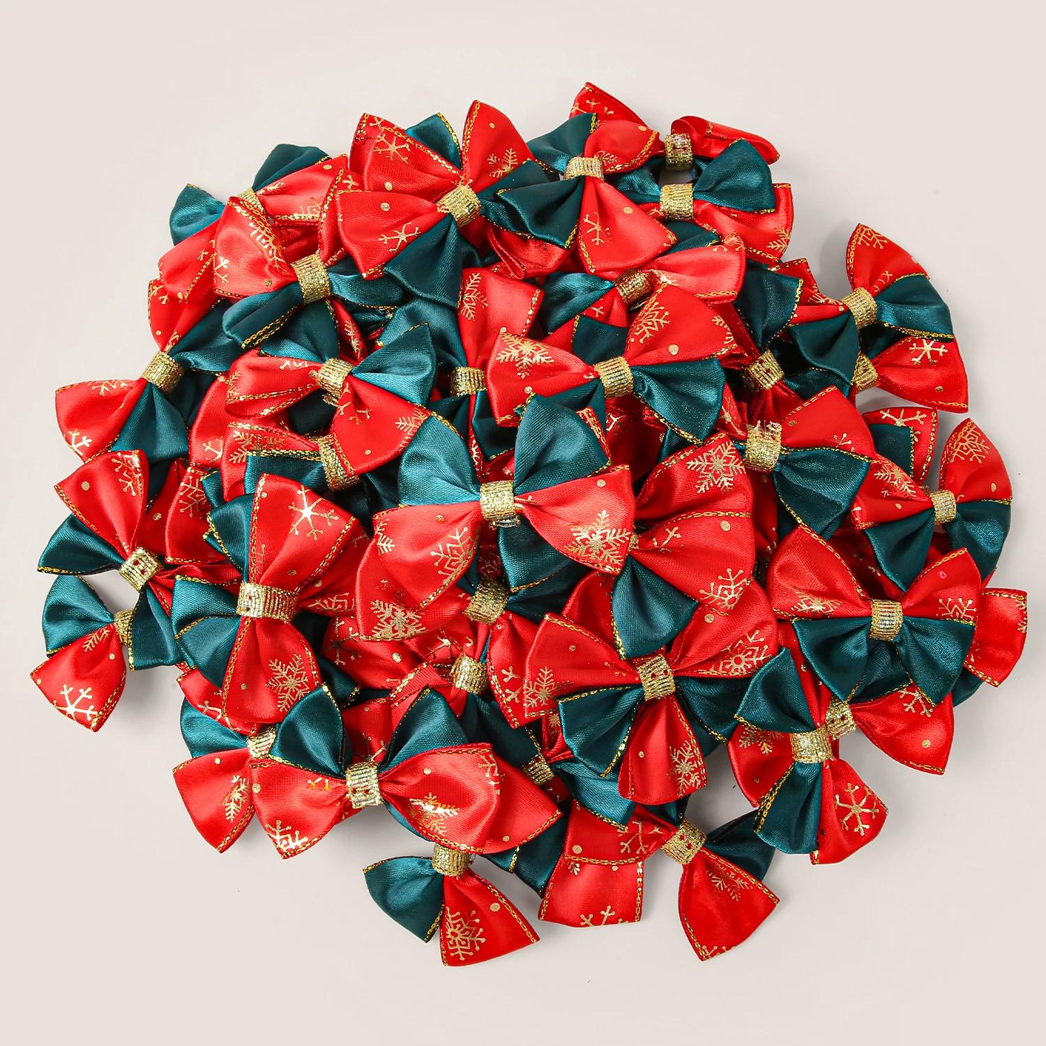 30/40 قطعة ندفة الثلج الأحمر الأخضر اللون حظر القوس الساتان ملحق لعيد الميلاد DIY بها بنفسك الملابس كليب شنطة هدايا قبعة اكسسوارات الديكور