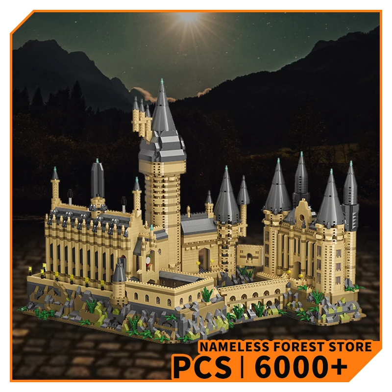 Diamond MOC Blocks Sets Retro Magic Medieval Castle Building Bricks School Model Kids Toys Adult Boys Christmas Gifts 6000+Pcs