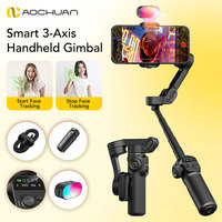 AOCHUAN Smart X2 Black Kit 3-Axis Handheld Gimbal Stabilizer Wite LED Display Built in extension rod For iphone And androidphone