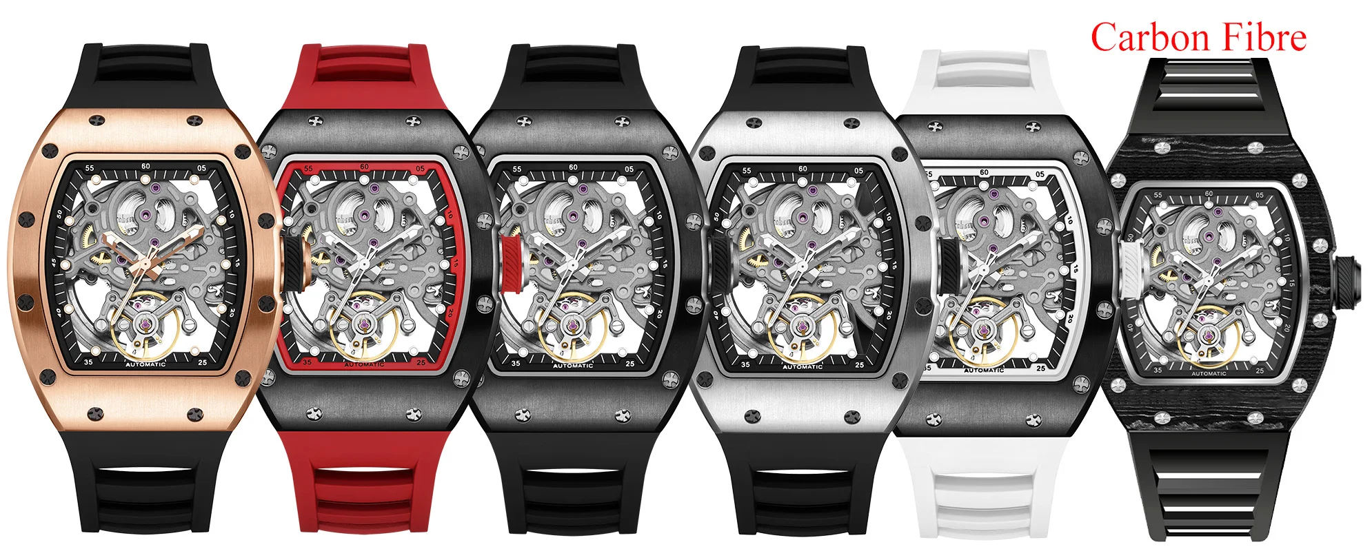 

Shopping Festival Gala Event 2026 Skeleton Automatic Casual Clock Mechanical Watch Classic RM Water-repellent High End One Watch